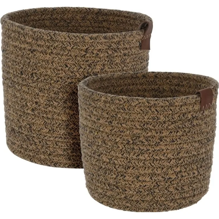 Home Styling Collection geflochtene Aufbewahrungskörbe aus Baumwolle 2 St.