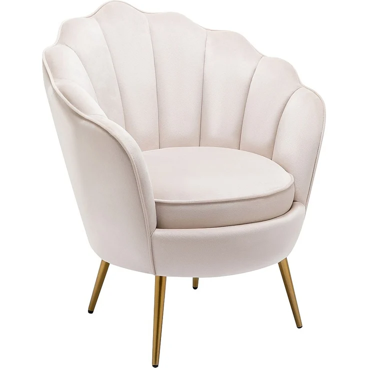 Vente-unique - LALEA - Sessel mit gerader Rückenlehne - Metall - Beige - 76 x 73 x 88 cm – Bild 4
