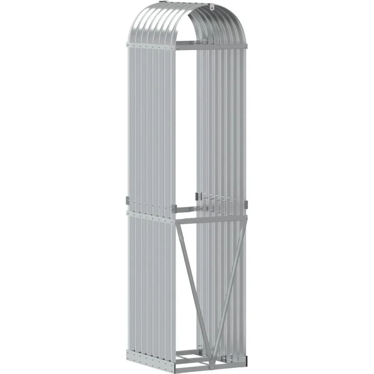 vidaXL Kaminholzunterstand Silbern 40x45x170 cm Verzinkter Stahl 364588 – Bild 5