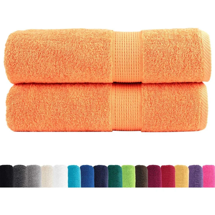 vidaXL Premium-Duschtücher SOLUND 2 Stk. Orange 70x140 cm 600 g/m² 137380 – Bild 2