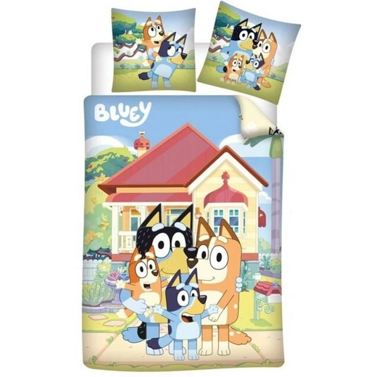 Bluey Flanell Bettwäsche 140x200 cm + Kissenbezug 65x65 cm Baumwolle – Bild 1