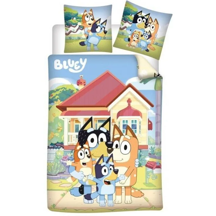 Bluey Flanell Bettwäsche 140x200 cm + Kissenbezug 65x65 cm Baumwolle