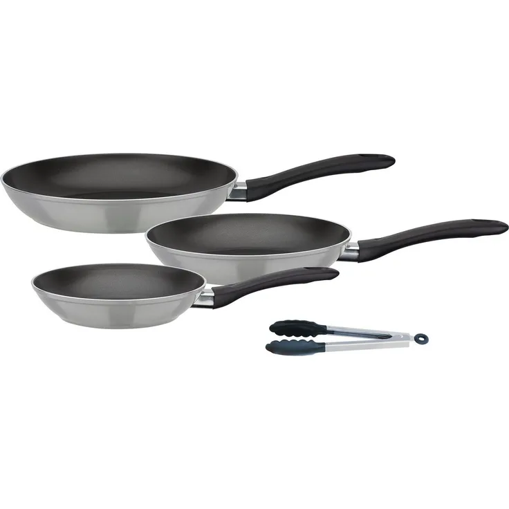 GSW Pfannen-Set Nova, Aluminium (Set, 4-tlg, 1x Bratpfanne Ø 20 cm, 1x Bratpfanne Ø 24 cm, 1x Bratpfanne Ø 28 cm), Induktion