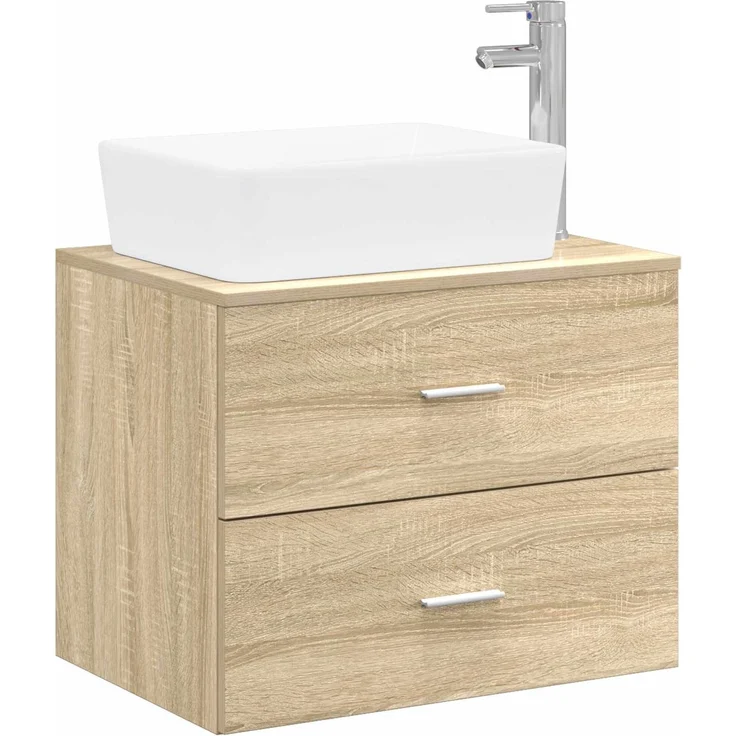 vidaXL Wandmontierter Waschbeckenunterschrank Sonoma-Eiche 3404392 – Bild 2