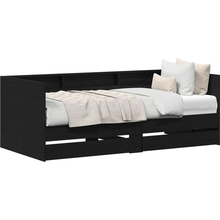 vidaXL Tagesbett Schwarz Eichen-Optik 90 x 190 cm Holzwerkstoff 3334004 – Bild 2