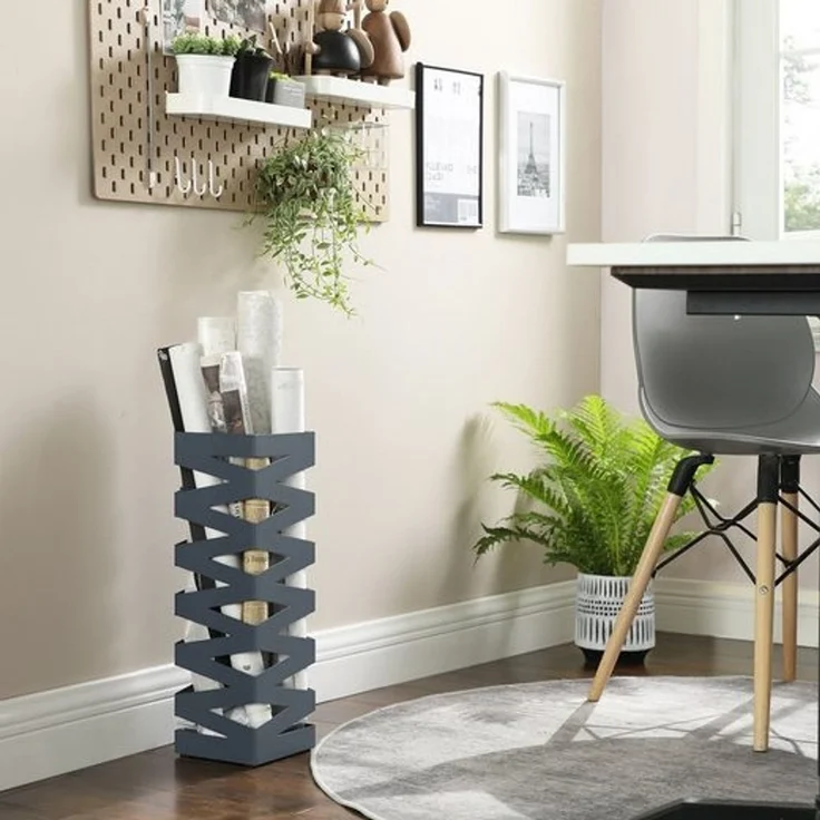 Songmics Regenschirmständer, Metall Anthrazit, 15,5 x 15,5 x 49 cm – Bild 2