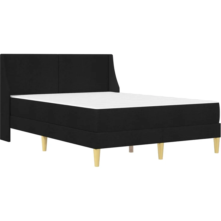 vidaXL Bettgestell mit Matratze Schwarz 140 x 200 cm Polyester 3414741 – Bild 3