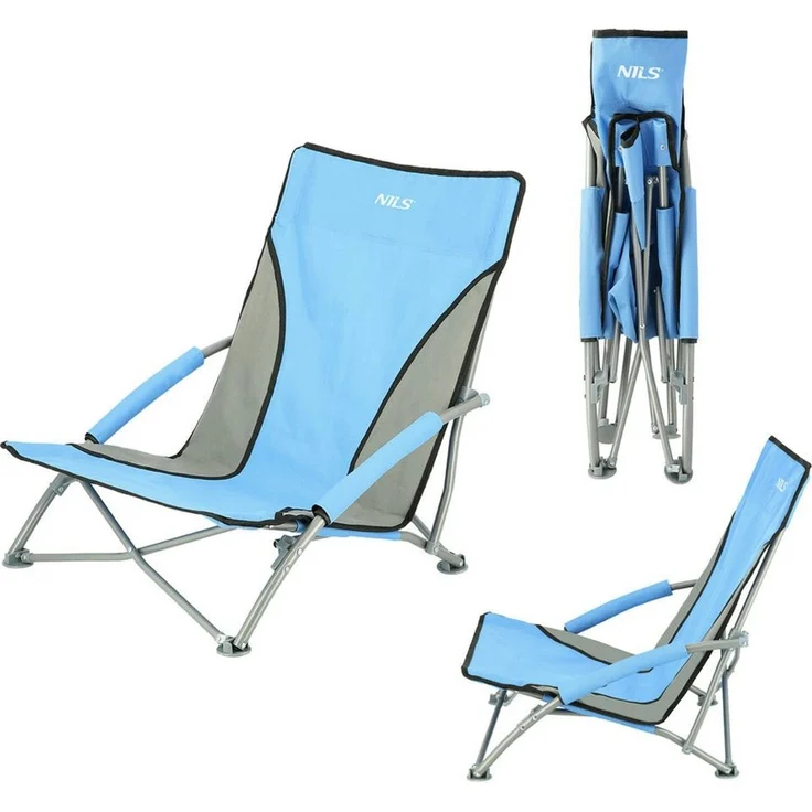 Nils Campingstuhl Strandstuhl Klappstuhl Faltstuhl (Spar-Set, 1 St), klappbar, Tragetasche, Armlehnen, bis 120 kg – Bild 2