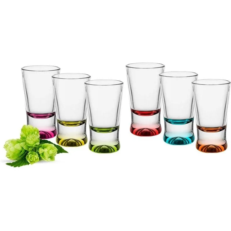 6 bunte Schnapsgläser/ Shotgläser/ Tequilagläser/ Wodkagläser/ Stamper