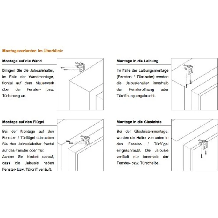 Victoria M. Aluminium Jalousie 25mm, Feuchtigkeitsbeständige Innenjalousie, Schraub- oder Klemmmontage inkl. Klemmclips, 130 x 130 cm, holzdunkel – Bild 8