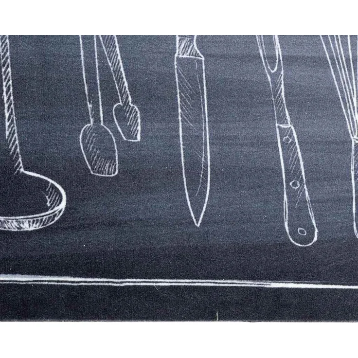 vidaXL Küchen Teppich Schwarz 150 x 45 cm Samt 42013432 – Bild 4