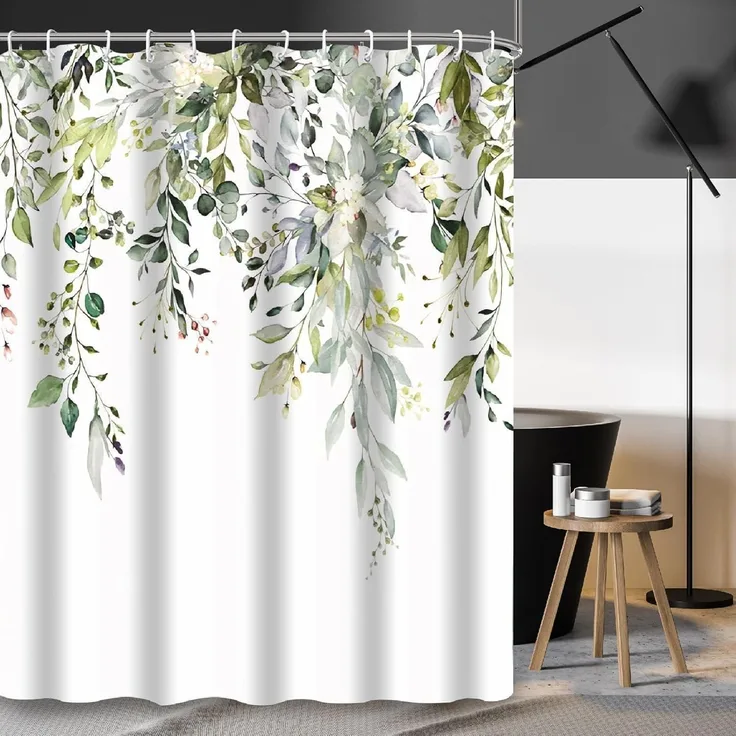 Duschvorhang 200x240cm Textil Anti-schimmel Wasserdicht Waschbar PHANPINT