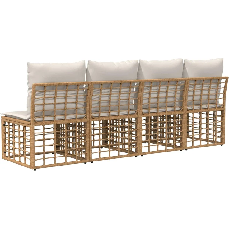 vidaXL 4-Sitzer Garten-Sofa ohne Armlehnen 4 pcs 4-Sitzanzahl Natur 42026736 – Bild 6