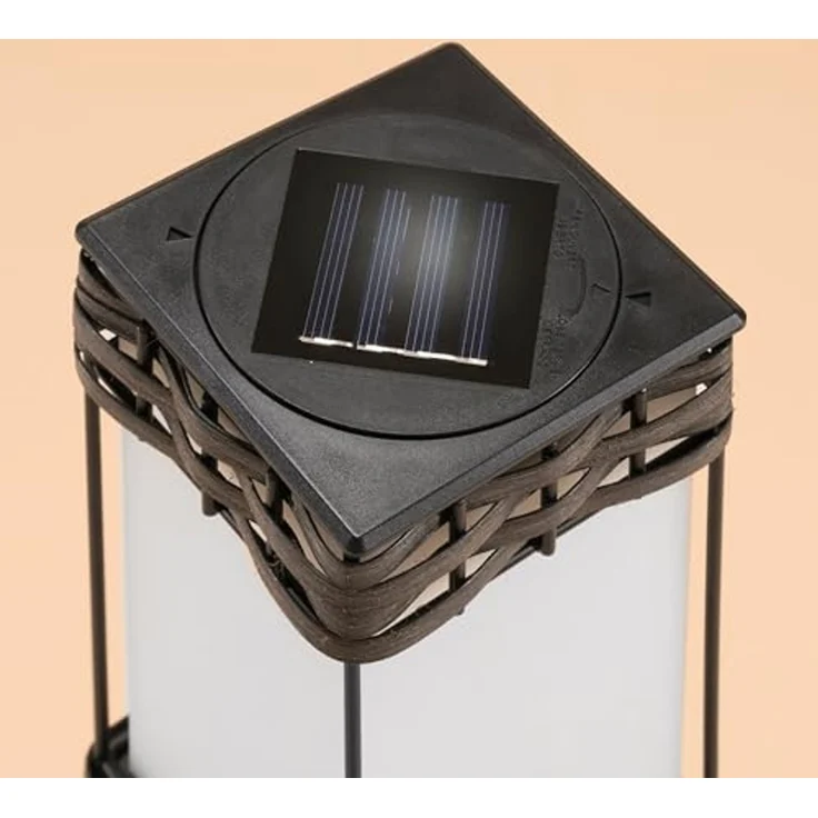 Esotec Solarleuchte Rattan, 3500K warmweiß, Höhe 50 cm, Gartenleuchte – Bild 6