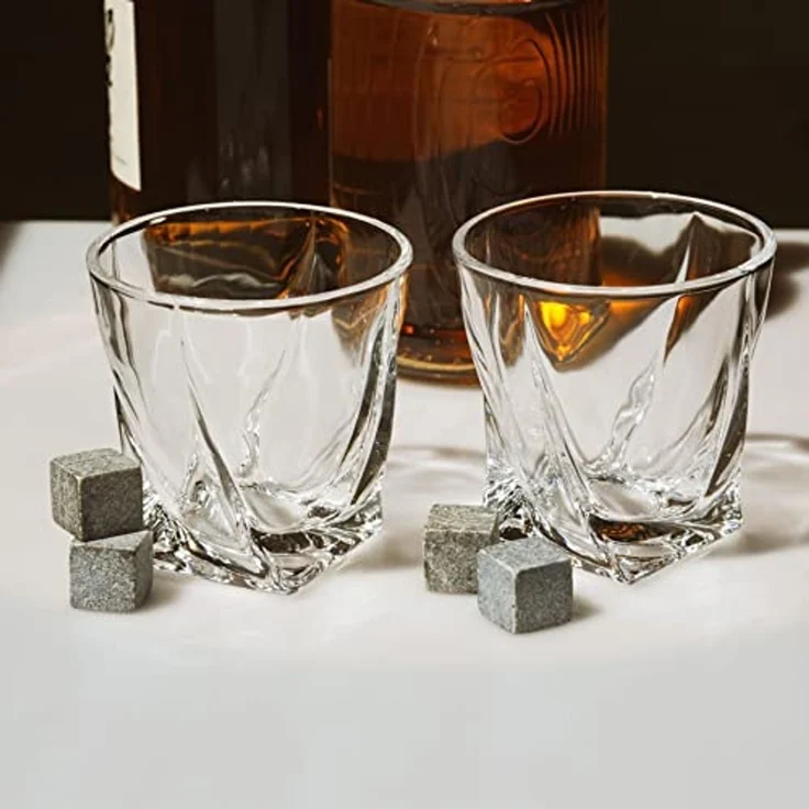 Thumbs Up Gläser-Set Whisky Gläser - Twisted (2er Set) inkl. 2 ice rocks (Kühlsteine) – Bild 2