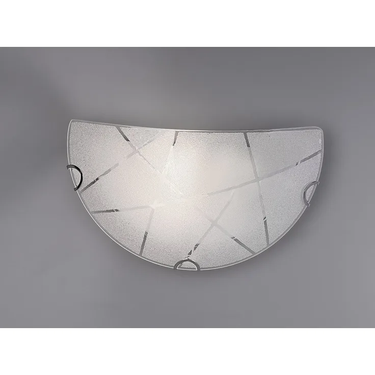Flache LED Wandleuchte Glasschirm mit Streifendekor, Breite 30cm