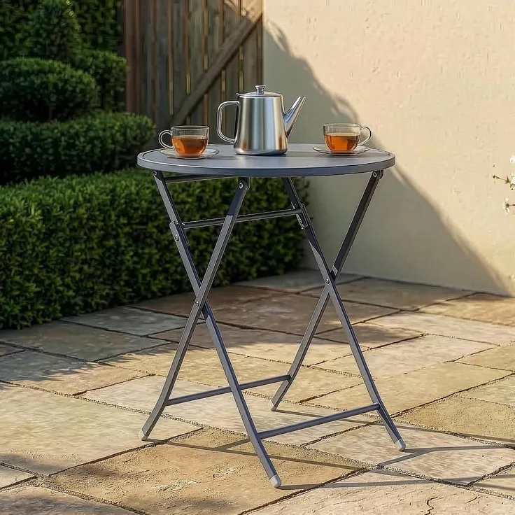 Klapptisch Sande Stahl 71xØ62 cm Schwarz [en. casa]