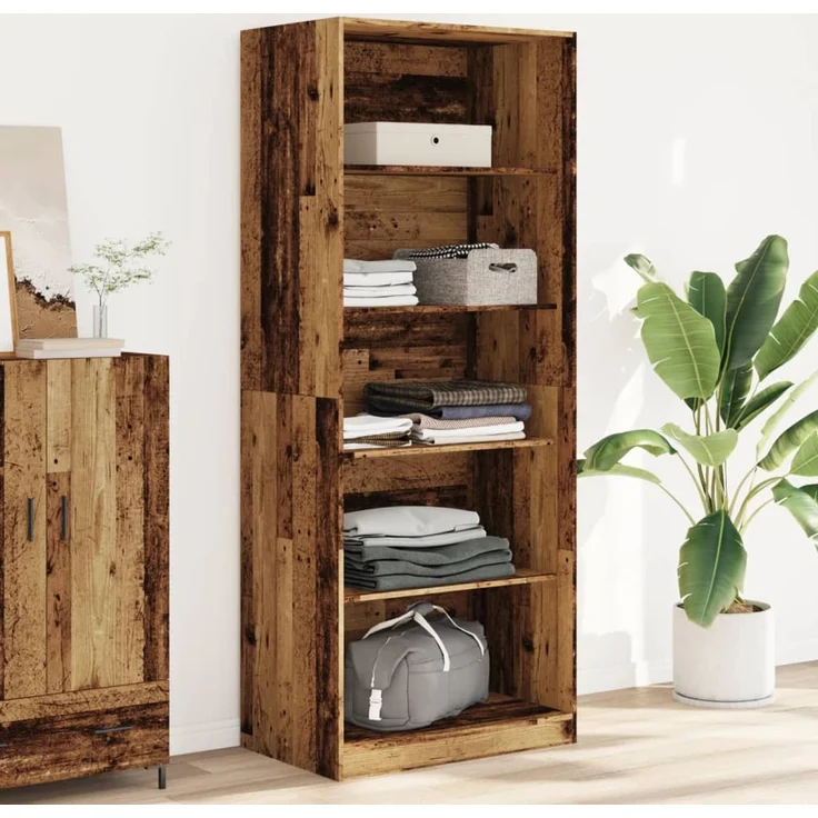 vidaXL Kleiderschrank Altholz-Optik 80x50x200 cm Holzwerkstoff 3307727 – Bild 1
