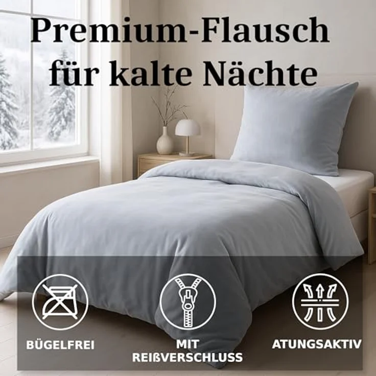 Malika Bettwäsche 135x200 + 80x80 cm Cashmere Touch Bettwäsche, atmungsaktiv, Mikrofaser, 2 teilig, Für Allergiker geeignet, pflegeleicht, angenehm weicher Stoff – Bild 3