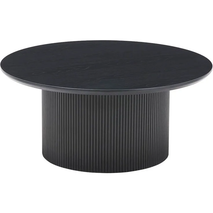 HOME DELUXE Couchtisch Rund ADELINA - 90 x 90 x 40 cm, lamellen, Wohnzimmertisch, Sofatisch, Tisch, Beistelltisch, japandi