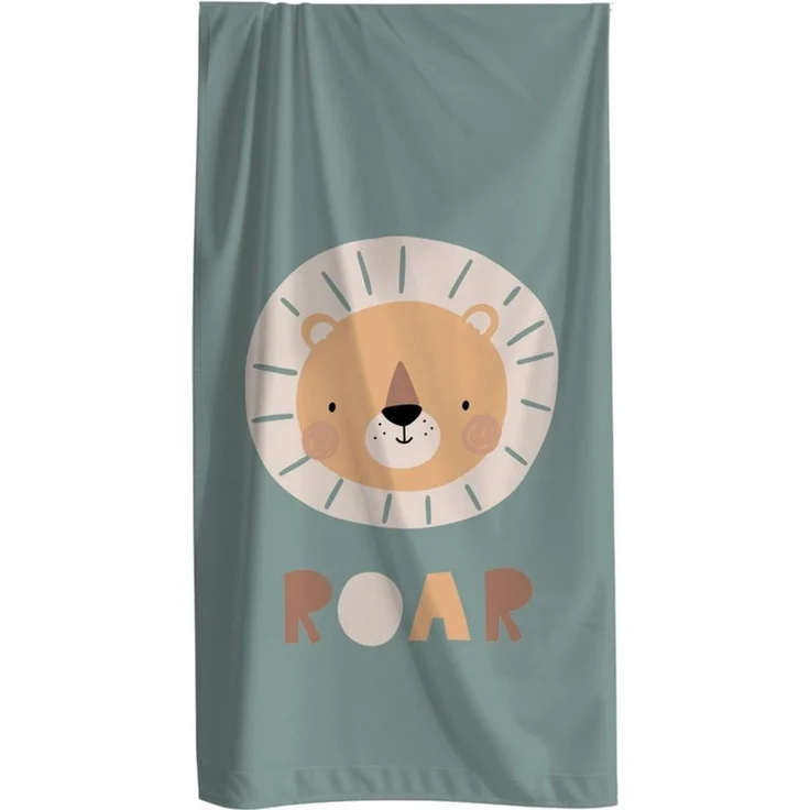 MTOnlinehandel Strandtuch Kinder • 70x140 cm • Schnelltrocknend, Baumwolle & Mikrofaser Mix (1-St), Badetuch • Weich & Saugfähig • Strand • Meer • Löwe – Bild 1