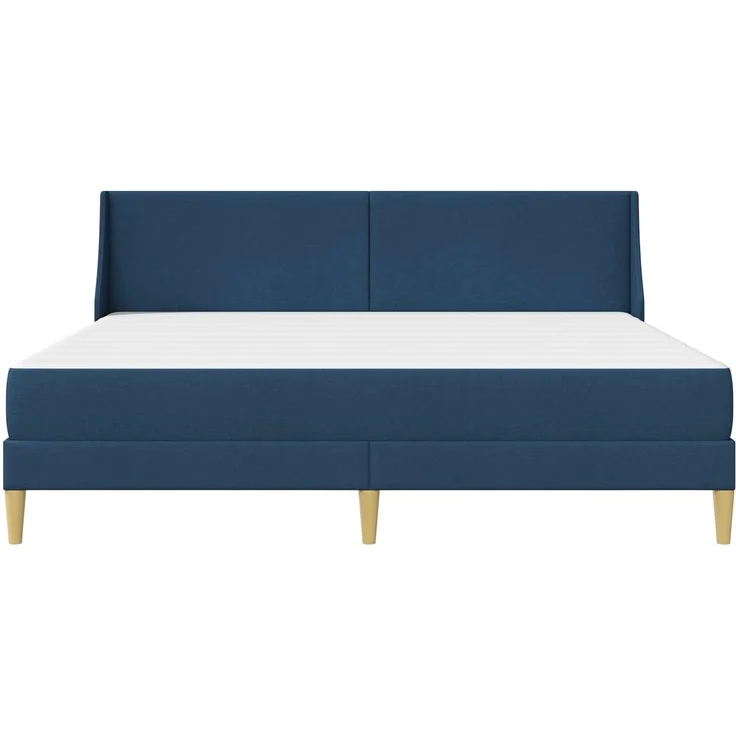 vidaXL Bettgestell mit Matratze Blau 200 x 200 cm Polyester 3414758 – Bild 6