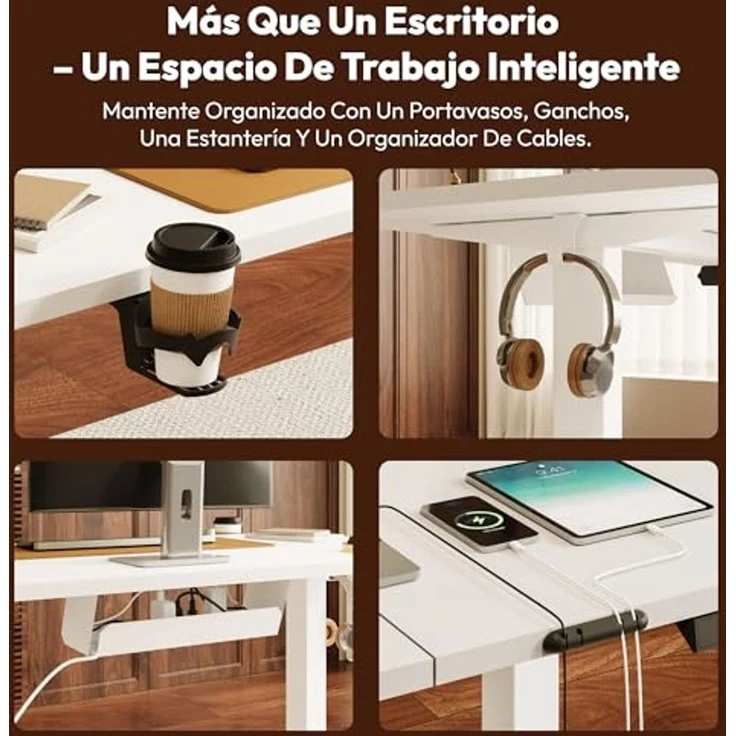 SANODESK Höhenverstellbarer Schreibtisch 160x60 cm Schreibtisch Höhenverstellbar Elektrisch Ergonomischer Steh-Sitz Tisch Computertisch für Heimbüro Homeoffice(weiß) – Bild 6