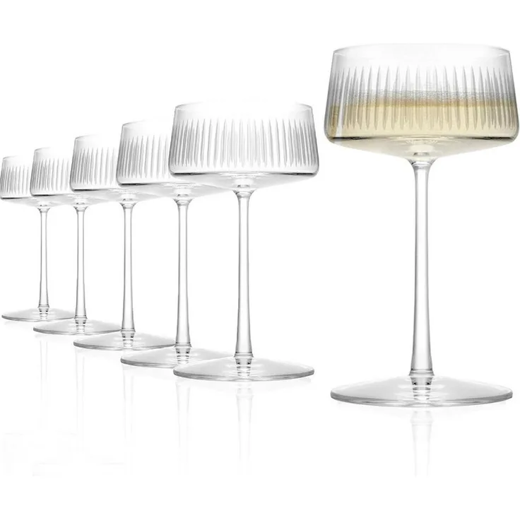 Stölzle Sektglas Stölzle Lausitz New York Bar Soho Champagnerschale 316 ml 6er Set, Glas