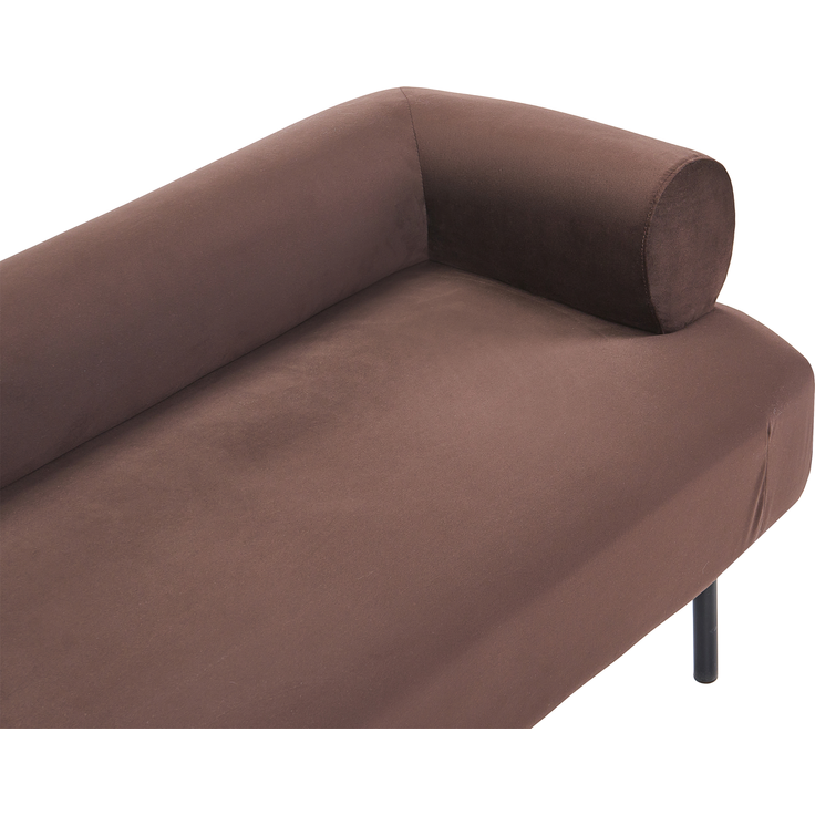 Rechtsseitige Chaiselongue MIRMANDE Samtstoff Dunkelbraun – Bild 6