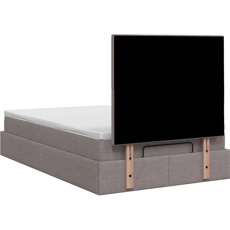 vidaXL Ottoman Bett mit Matratze mit Kopfteil Taupe 120 x 190 cm Stoff 3457477 – Bild 9