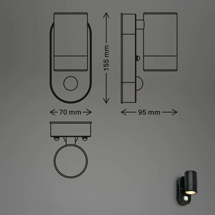 Briloner Leuchten Außen-Wandleuchte ZID Sensor Außenleuchte – Bild 3