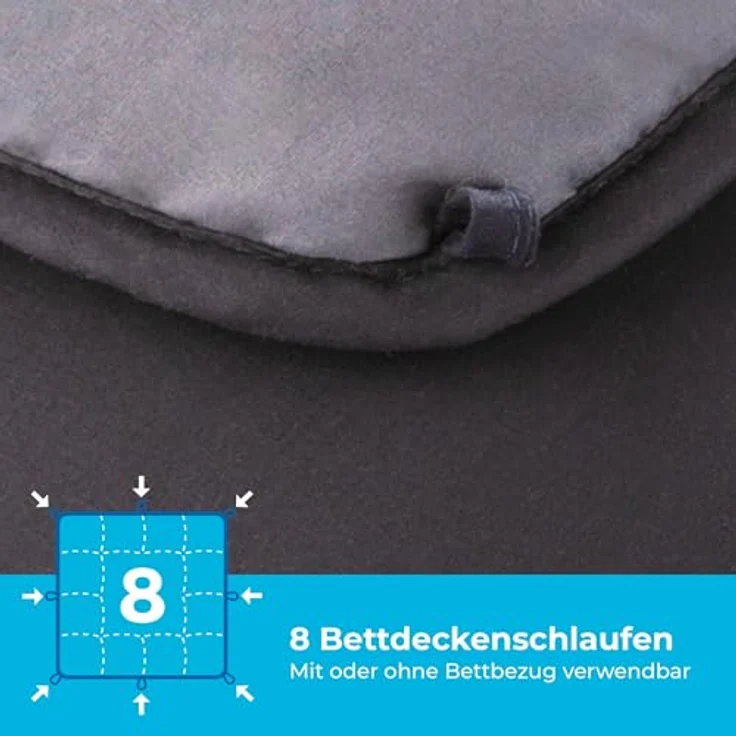 Linenspa 4 Jahreszeiten Bettdecke aus Microfaser – Ganzjahresdecke – Ultraweich – Steppdecke 200x200 cm, Schwarz / Dunkelgrau – Bild 4