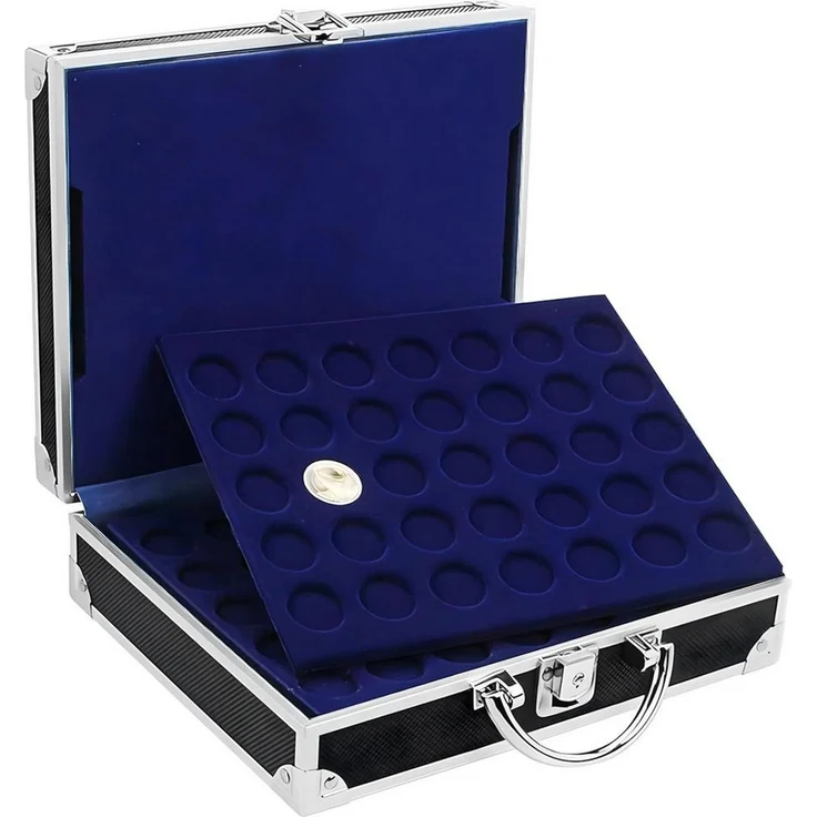 Safe-Album Münzetui Alu Münzkoffer für 210 Stk. 2 Euro Münzen I inkl. 6 Tableaus I SAFE – Bild 2