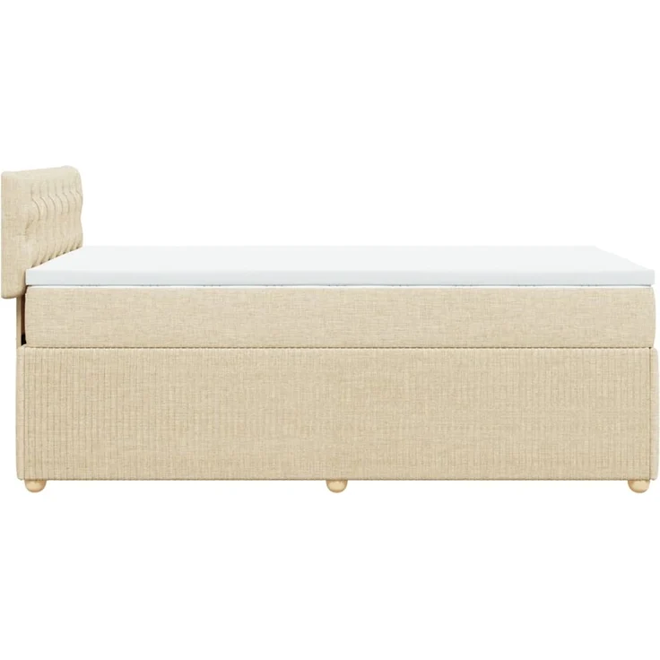 vidaXL Boxspringbett mit Matratze Creme 100x200 cm Stoff 3289679 – Bild 7