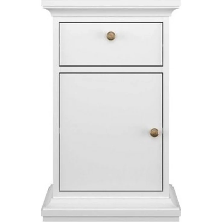 Home affaire Nachtkommode Paris Nachttisch, Nachtschrank, Beistelltisch, mit 1 Tür und 1 Schublade, Stauraum, Kranzprofil, Breite 43,6 cm – Bild 4