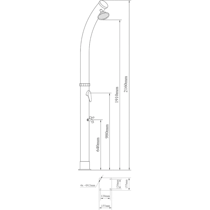 Solardusche Kebomi 216 cm 18 L [casa. pro] – Bild 5