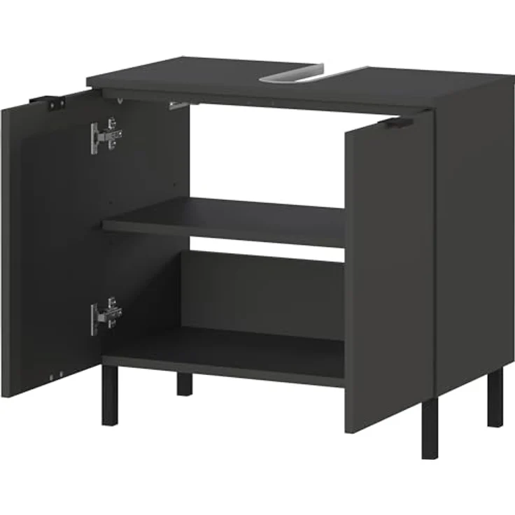 Germania 3-TLG. Bad-Set 9920-547 GW-Arcena, in Graphit, mit Metallfüßen, 109 x 200 x 34 cm (BxHxT) – Bild 7
