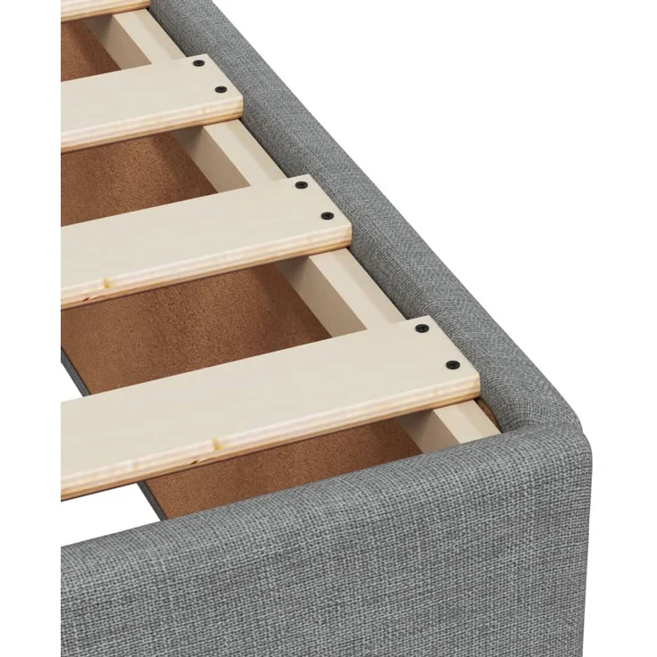 vidaXL Bettgestell ohne Matratze Hellgrau 180x200 cm Stoff 3284492 – Bild 6