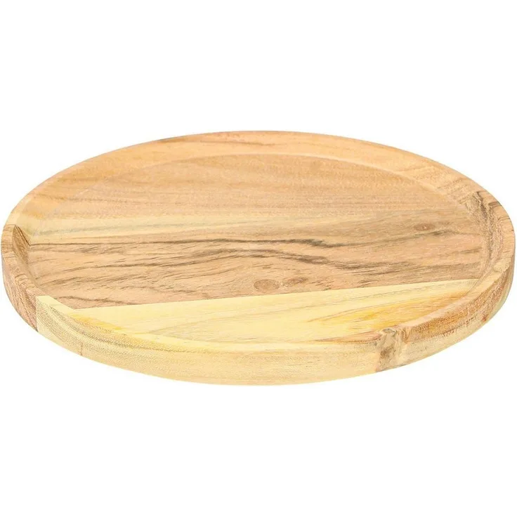 Florists Products Dekokorb Deko Tablett Holz Akazie Natur Rund Ø20cm Boho Stil