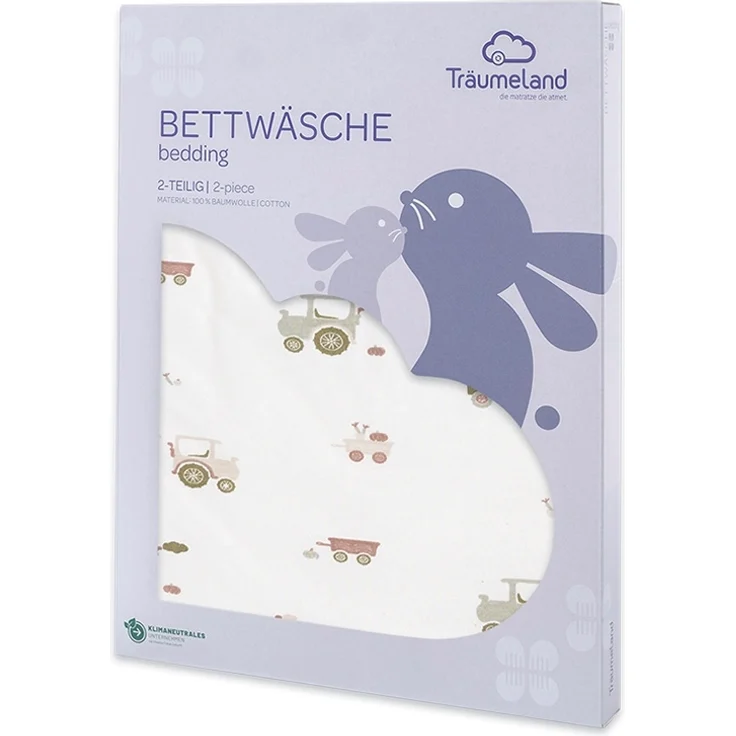 Bettwäsche Little Farm grün 100/135 + 40/60 cm – Bild 3
