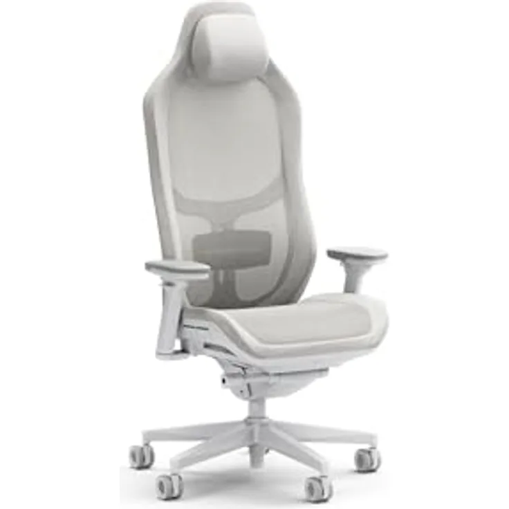 Fractal Design Refine Mesh Light Gaming Chair - Ergonomic Office Desk Chair with 4D Adjustable Armrests, High-Back Support, Lumbar Cushion, Breathable Mesh - Black