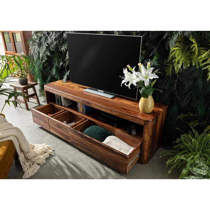 TV-Board Sheesham 190x50x60 walnuss gewachst TORONTO #247 – Bild 4