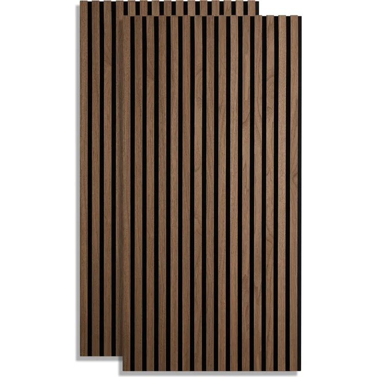 Akustikpaneele Holz 60 x 120 cm 2 Paneele Braun Wandpaneele Deckenpaneele 3D Wandpaneel Wandverkleidung Dekorpaneel – Bild 1