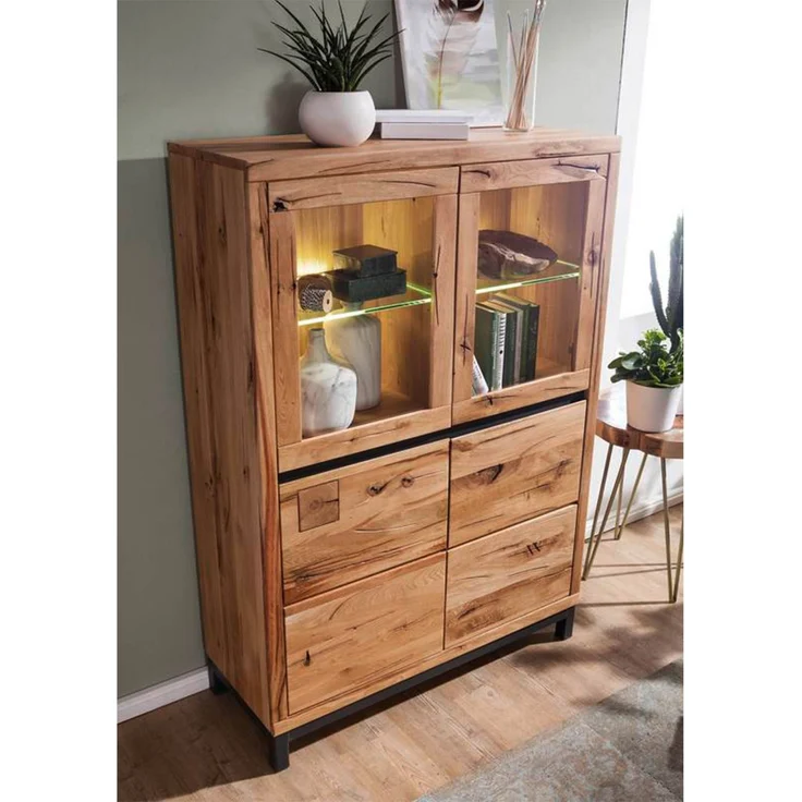 Vitrine Wildeiche 103x40x148 natur geölt VILLANDERS #102 – Bild 2