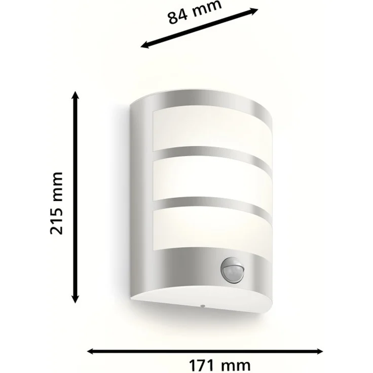 Philips LED Außenwandleuchte Python Edelstahl mit Bewegungssensor warmweiß – Bild 2