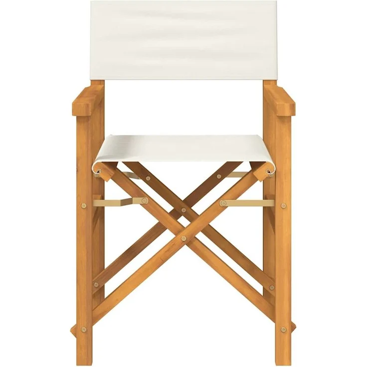 vidaXL Regiestuhl Klappbar Creme Massivholz Teak 4008507 – Bild 2