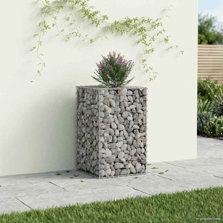 vidaXL Gabionen Hochbeet Silber 50 x 50 x 80 cm Verzinkter Stahl 42033326 – Bild 4