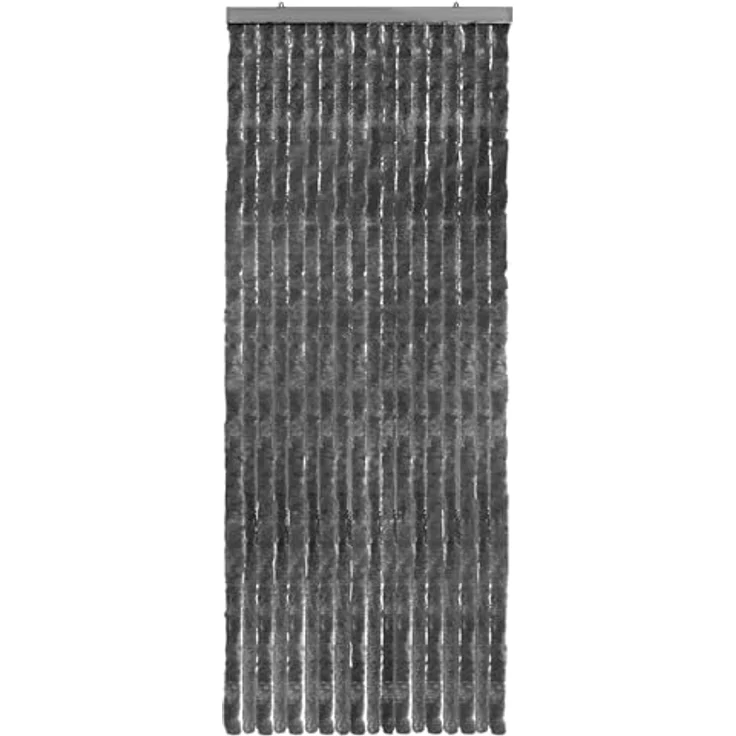 Moritz Flauschvorhang aus Chenille 56 x 185 cm anthrazit Türvorhang als Fliegenschutz Insektenschutz für Camping Wohnwagen – Bild 5