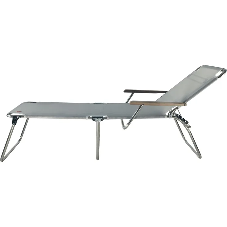 Dreibeinliege Amigo 40+ aus Aluminium mit Armlehne, Silbergrau