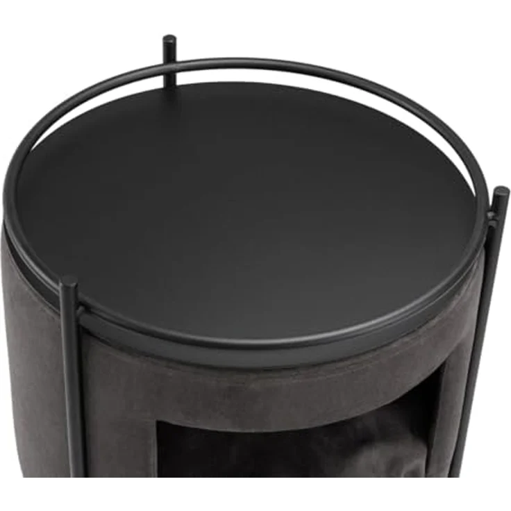 Canadian Cat Company Tierbett Katzenhöhle NEKO Beistelltisch inkl. Kratzpappe, Anthrazit, Katzenbett, Katzenmöbel, 43 x 43 x 70 cm – Bild 6
